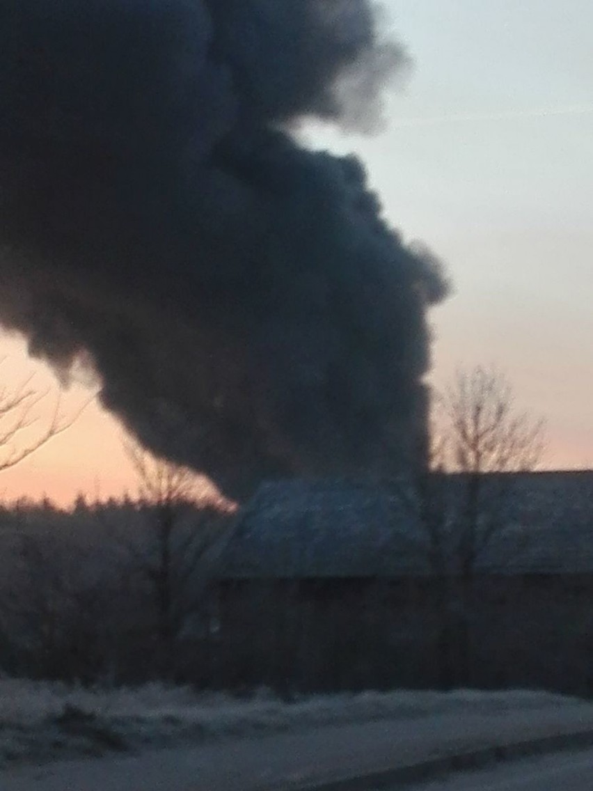 Pożar w zakładzie WA-BIS w Tarnawie 