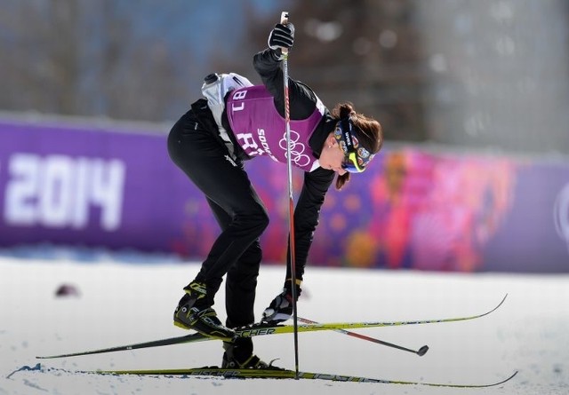 Justyna Kowalczyk trenuje na trasach w Soczi.