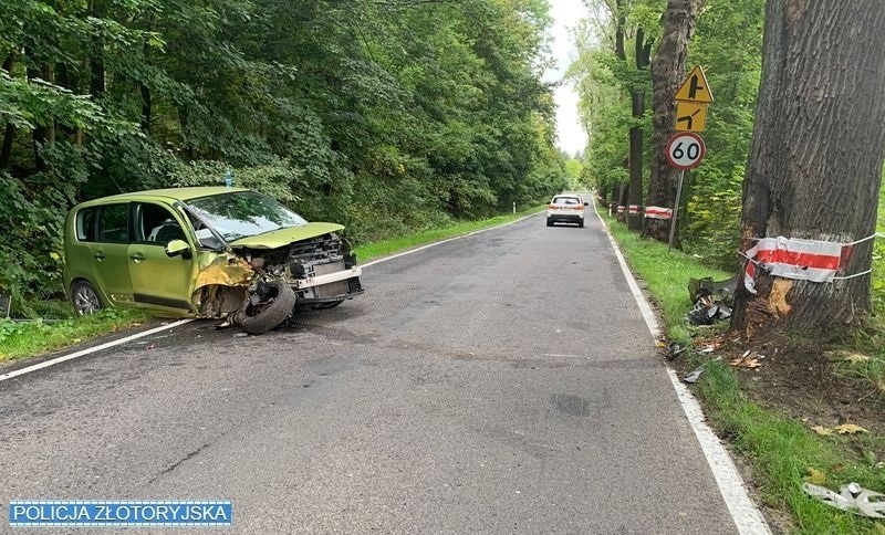 Wypadek na lokalnej drodze pod Złotoryją. Kierowca próbował...