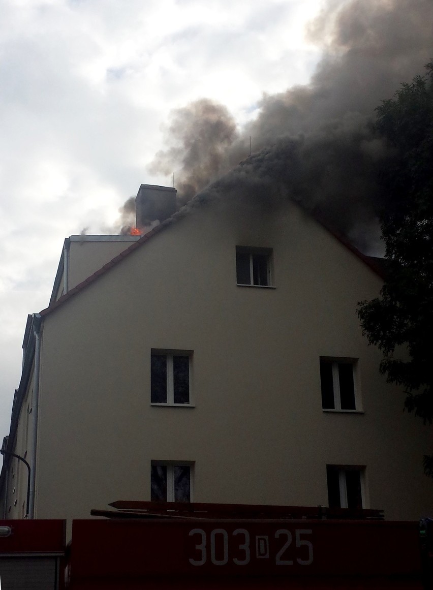 Pożar w mieszkaniu przy ul. Sernickiej na osiedlu Huby