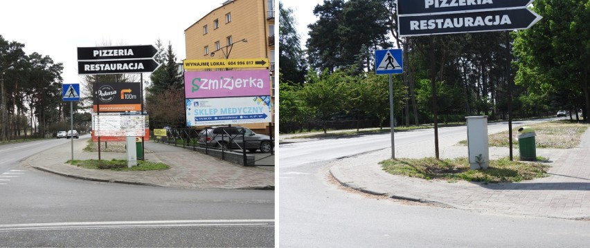Małkinia Górna. Baner reklamowy na skrzyżowaniu ulic Nurskiej i Leśnej już nie ogranicza kierowcom widoczności