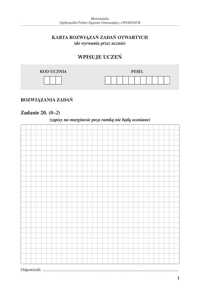 Próbny egzamin gimnazjalny 2018 OPERON: matematyka