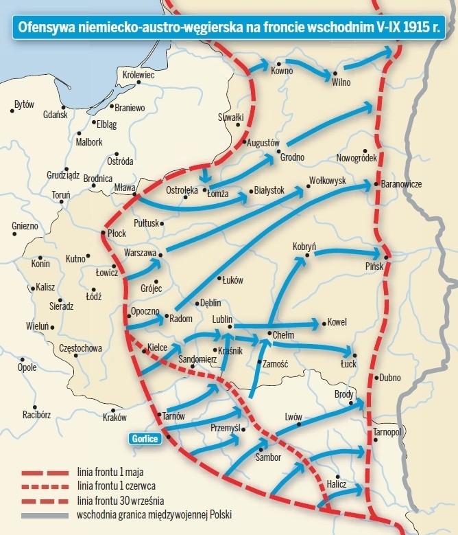 Plan frontu wschodniego w 1915 roku