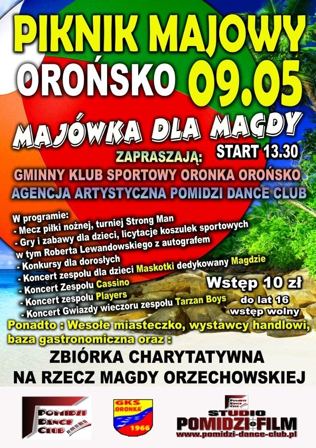 Program majowego pikniku dla Magdy Orzechowskiej.