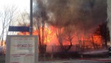 Wielki pożar tartaku w Dziemianach pod Kościerzyną, 14.04. 2019. Aż 22 zastępy strażaków brały udział w akcji gaśniczej [zdjęcia, video]