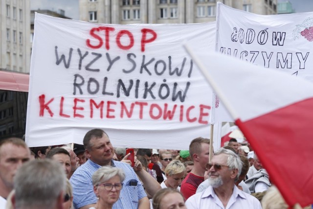 13.07.2018. Protest rolników w Warszawie.