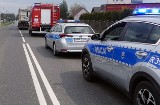 Wypadek TIRa w Kochanowicach. Jedna osoba trafiła do szpitala