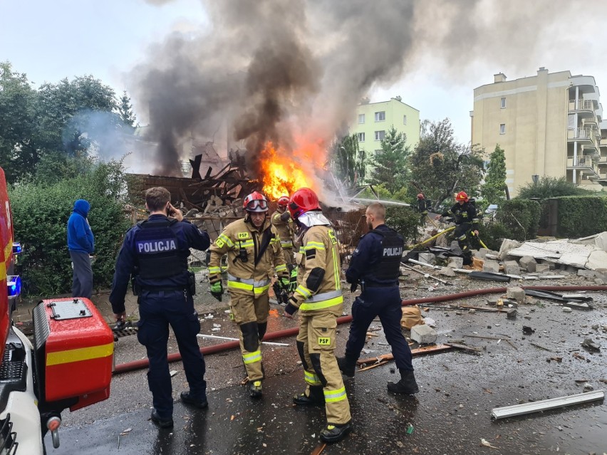 Wybuch w domu przy ul. Wybickiego w Toruniu.