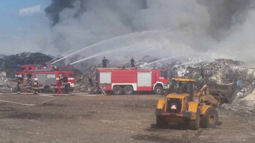 Pożar hałdy śmieci w Dąbrówce Wielkopolskiej