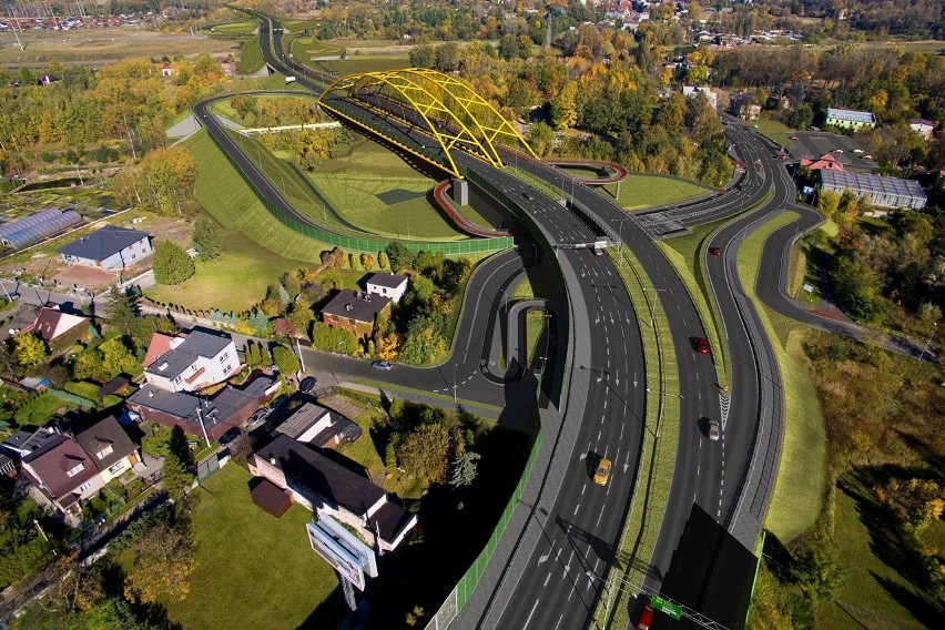 Ruda Śląska: Trasa N-S połączy DTŚ z autostradą A4. Miasto ogłosiło przetarg na budowę ostatniego odcinka. ZDJĘCIA