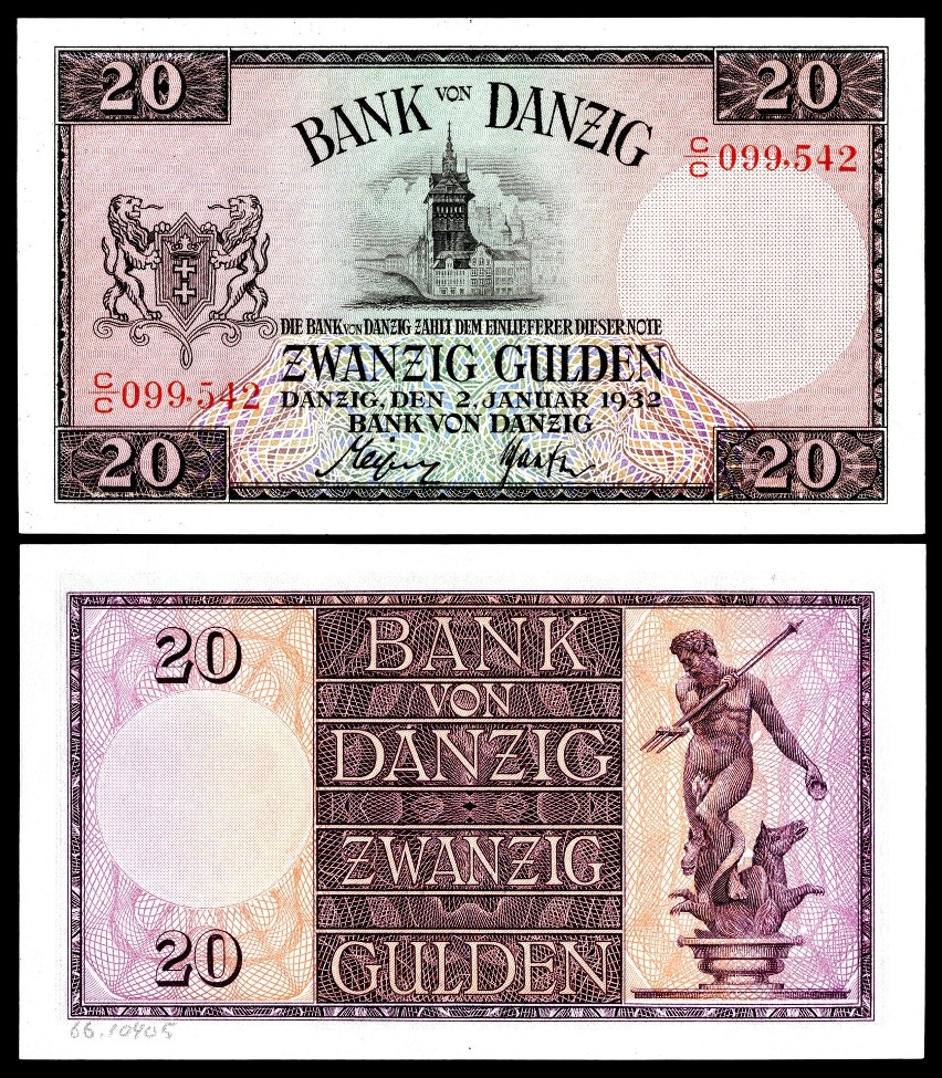 20 guldenów gdańskich z wizerunkiem Wieży Więziennej w...