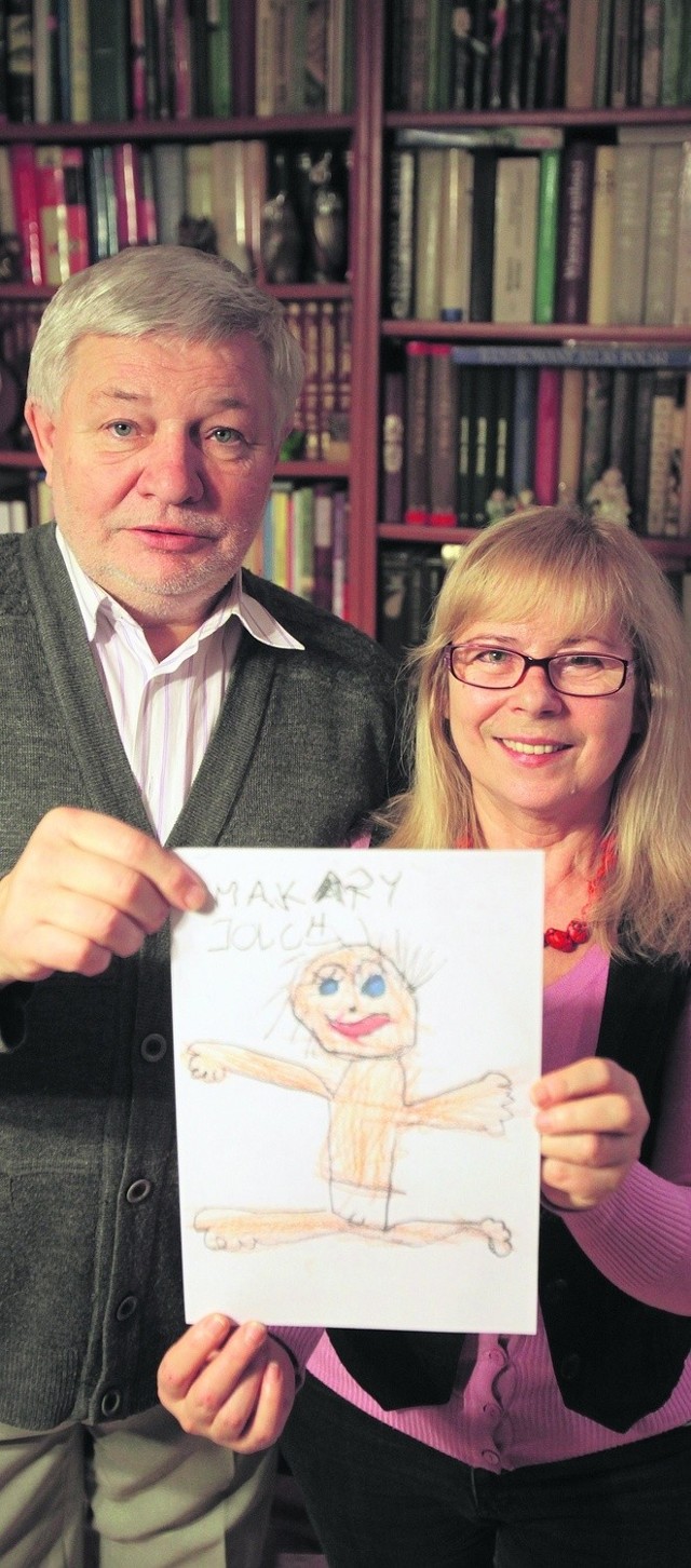 Adam i Barbara Podgórscy, a na rysunku - Makary, wnuk. Przyjdzie na świat w 2014 r.