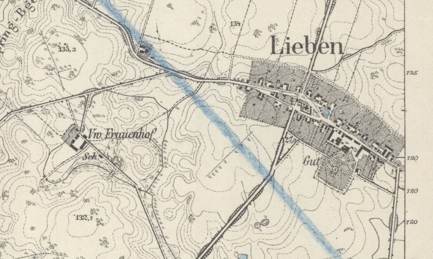 Stara mapa miejscowości Lubień, gdzie odnaleziono...