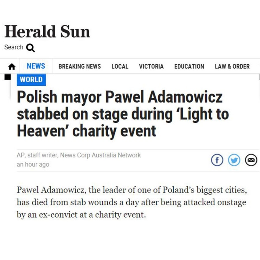 Australijski portal Herald Sun opisuje szokujący filmik z...