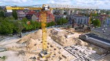 Żurawie na placu budowy nowego Szczecińskiego Domu Sportu [ZDJĘCIA]