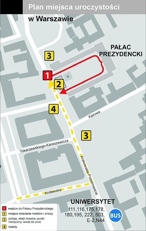 Uroczystości w Warszawie i Krakowie - o czym warto pamiętać przed wyjazdem (zobacz mapy)