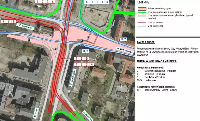 Przebudowa torowiska tramwajowego - Brama Portowa (I ETAP)