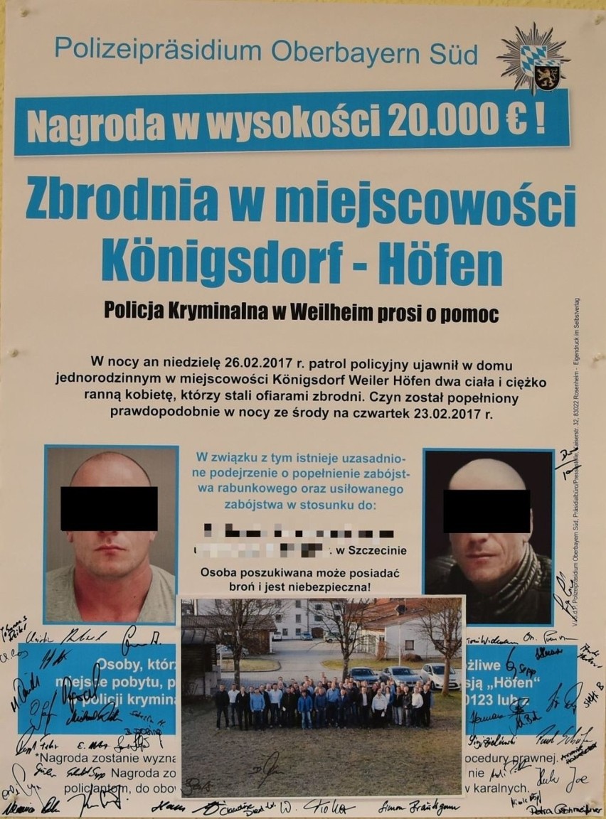 Niemiecka policja podziękowała funkcjonariuszom ze Szczecina za zatrzymanie podejrzanego o podwójne zabójstwo [zdjęcia]