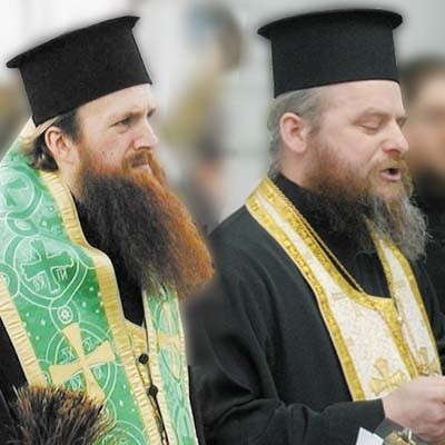 Bp Grzegorz (z lewej) będzie przeorem supraskiego klasztoru, archimandryta Gabriel zostanie biskupem gorlickim