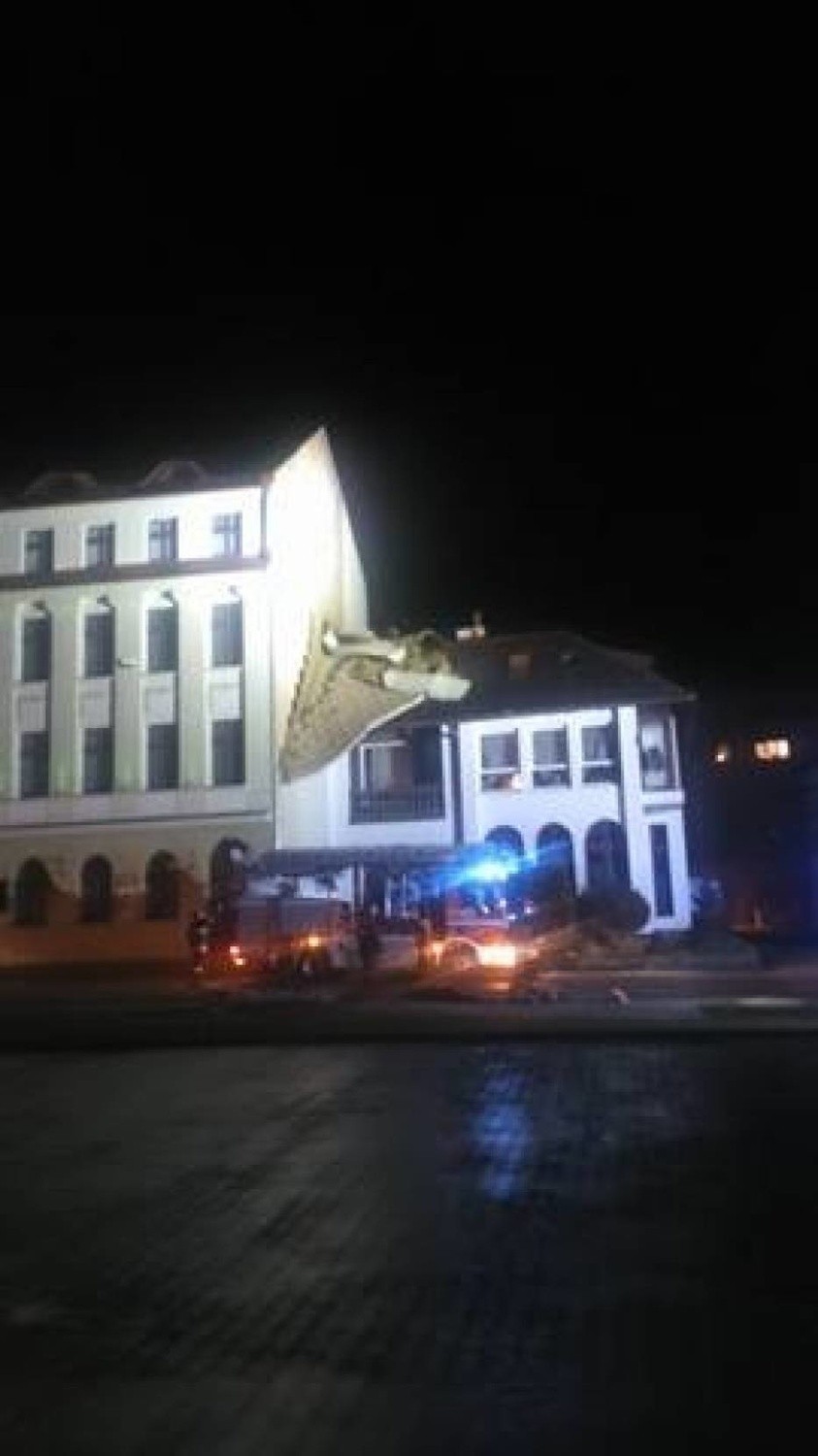 Wichura w Lęborku zerwała elewację z budynku muzeum