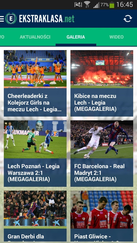 Aplikacja Ekstraklasa.net LIVE! na Androida