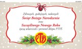 Życzenia bożonarodzeniowe od właścicieli i personelu sklepu PTYŚ w Ostrołęce
