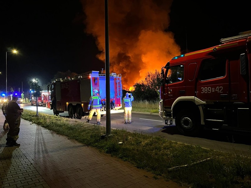 Pożar wybuchł po północy na terenie firmy zajmującej się...