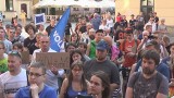 Protest przeciwko "cenzurze" w internecie na Starym Mieście w Lublinie