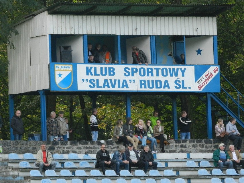 Kibice na meczu Slavia Ruda Śląska - Sarmacja Będzin 1:3