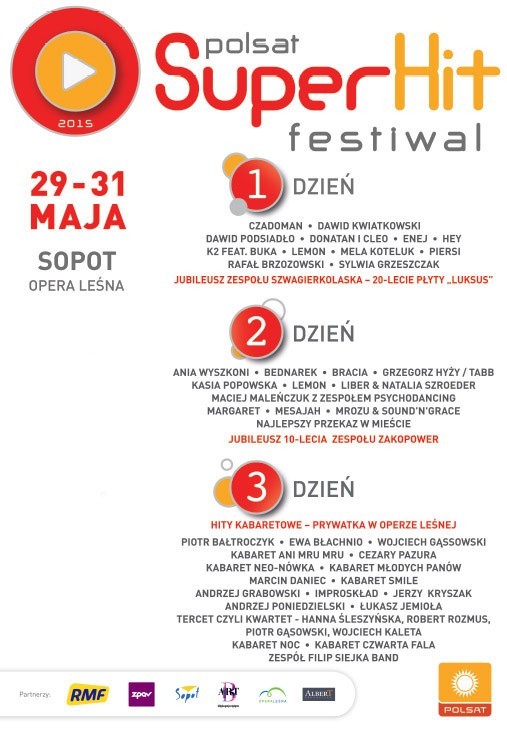Polsat SuperHit Festiwal 2015: trzy wieczory pełne muzyki na koniec maja.