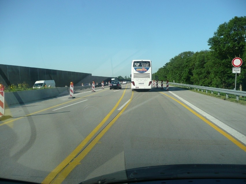 Remont na autostradzie prowadzącej w kierunku Cottbus