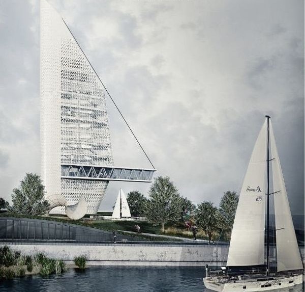 Gdynia: Muzeum Żeglarstwa w budynku o kształcie 87-metrowego żagla? Futurystyczna wizja studentki architektury