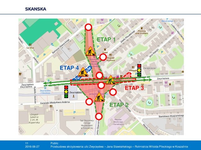 Firma Skanska wchodzi z robotami na Pileckiego i Stawisińskiego. W niedzielę wyłączą tu światła. Ta sama firma miała też zacząć prace na Połczyńskiej, ale przeszkodą są... ptaki.