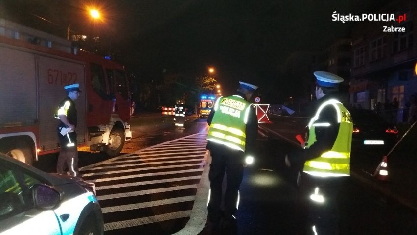 Śmiertelny wypadek w Zabrzu na ul. Franciszkańskiej ZDJĘCIA Kierowca mercedesa potrącił pieszego