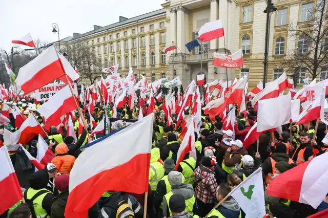 Warszawa, protest rolników 6 marca 2024 r.