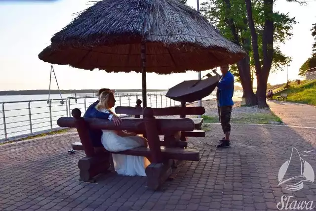 Jezioro Sławskie. Duża plaża i dobrze zagospodarowana.