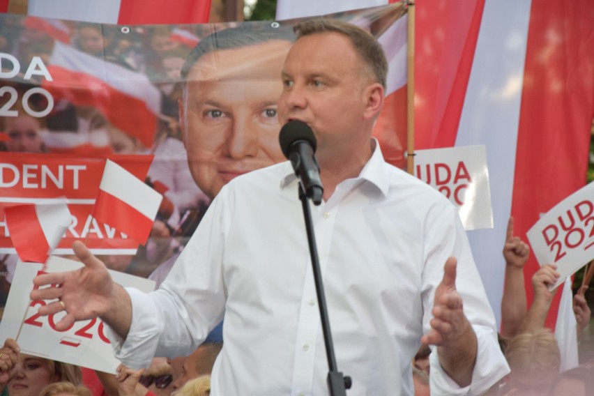 Wiec wyborczy prezydenta Andrzeja Dudy w Nowej Soli, 2 lipca...
