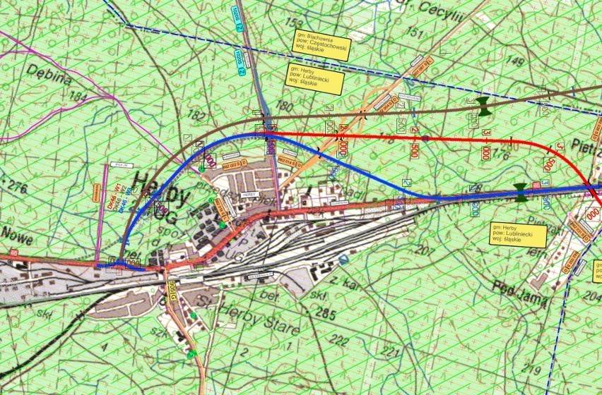 Obwodnica Herb i Blachowni. Trzy warianty przebiegu drogi leżą na stole
