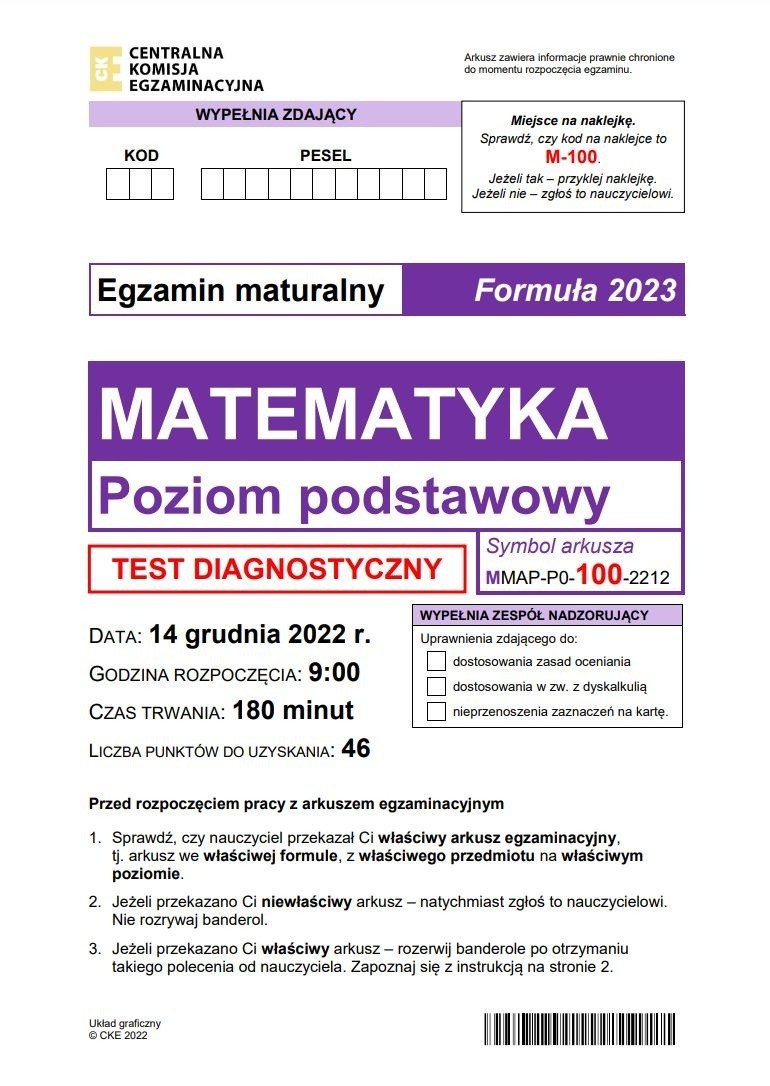 Matura próbna z matematyki 2022/2023 - odpowiedzi, pytania,...