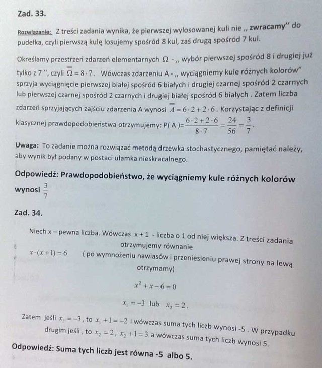 Matura próbna OPERON 2011 - matematyka - odpowiedzi | Głos Koszaliński