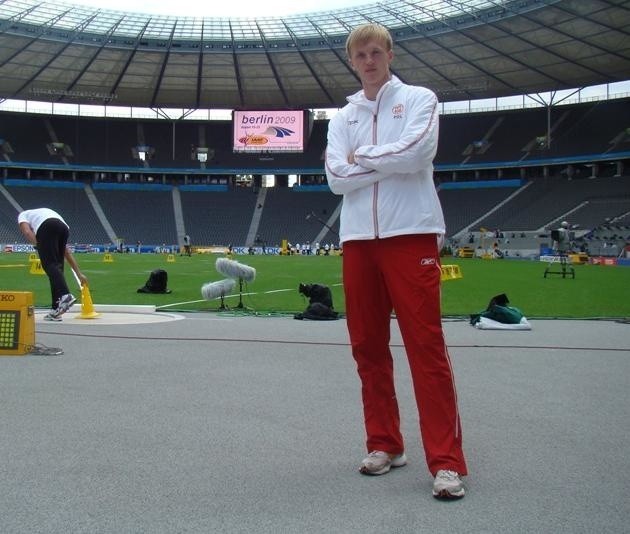 Czarek Bagiński na stadionie w Berlinie.