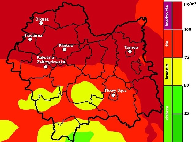 Prognoza poziomu zanieczyszczeń na jutro. W Krakowie jakość powietrza będzie bardzo zła