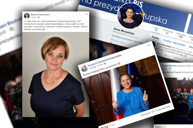 Głosy w wyborach samorządowych już podliczone, wiemy, kto dostał się do rady, kto został prezydentem, w&oacute;jtem i burmistrzem. Na niekt&oacute;rych kandydat&oacute;w czeka jeszcze II tura, ale w mediach społecznościowych nie milkną echa podziękować dla wyborc&oacute;w i gratulacji dla przyszłych rządzących. Zobaczcie, jak to wygląda na naszym podw&oacute;rku. Więcej na kolejnych zdjęciach. Przesuń strzałką w bok. ***Wybory Samorządowe 2018 w Słupsku i regionie. Prezentujemy najnowsze dane dotyczące wynik&oacute;w wybor&oacute;w samorządowych w Słupsku i regionie. Na gp24 znajdziecie najnowsze informacje dotyczące frekwencji oraz pierwsze szczątkowe wyniki wybor&oacute;w. Sprawdź ile procent głos&oacute;w zdobył Tw&oacute;j kandydat w wyborach samorządowych. Wszystkie informacje dotyczące wybor&oacute;w samorządowych 2018 w Słupsku i regionie aktualizujemy na na żywo na gp24.pl. Więcej informacji oraz materiały wideo a także znajdziecie w naszym serwisie wyborczym WYBORY SAMORZĄDOWE 2018. WYBORY SAMORZĄDOWE 2018 - Wybory samorządowe w Polsce w 2018 &ndash; wybory samorządowe, kt&oacute;re zostały zarządzone 13 sierpnia 2018. I tura odbędzie się 21 października, natomiast II tura wybor&oacute;w na włodarzy dwa tygodnie p&oacute;źniej &ndash; 4 listopada.  WYNIKI WYBOR&Oacute;W SAMORZĄDOWYCH 2018 w Słupsku i regionie - WYNIKI NA ŻYWO ZNAJDZIESZ TUTAJ - KLIKNIJ I SPRAWDŹ &lt;iframe src=&quot;//get.x-link.pl/4fb21138-9719-6033-97c6-9c2eed1a31ed,5a534848-8e67-63f1-affc-4c03741d51a4,embed.html&quot; width=&quot;640&quot; height=&quot;360&quot; frameborder=&quot;0&quot; webkitallowfullscreen=&quot;&quot; mozallowfullscreen=&quot;&quot; allowfullscreen=&quot;&quot; allow=&quot;autoplay; fullscreen&quot; scrolling=&quot;no&quot;&gt;&lt;/iframe&gt;