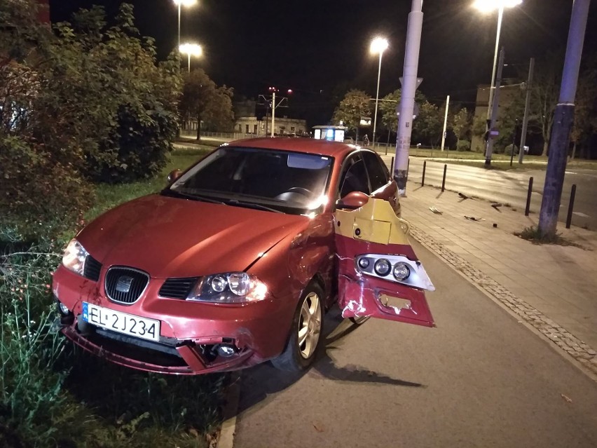 Wypadek na rondzie Lotników Lwowskich w Łodiz