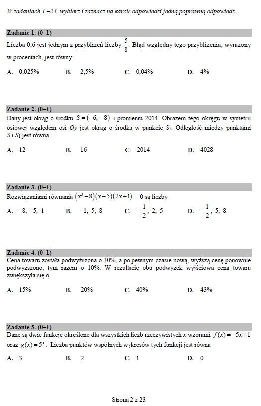 Próbna matura 2014 z matematyki już dzisiaj! Arkusze CKE i...