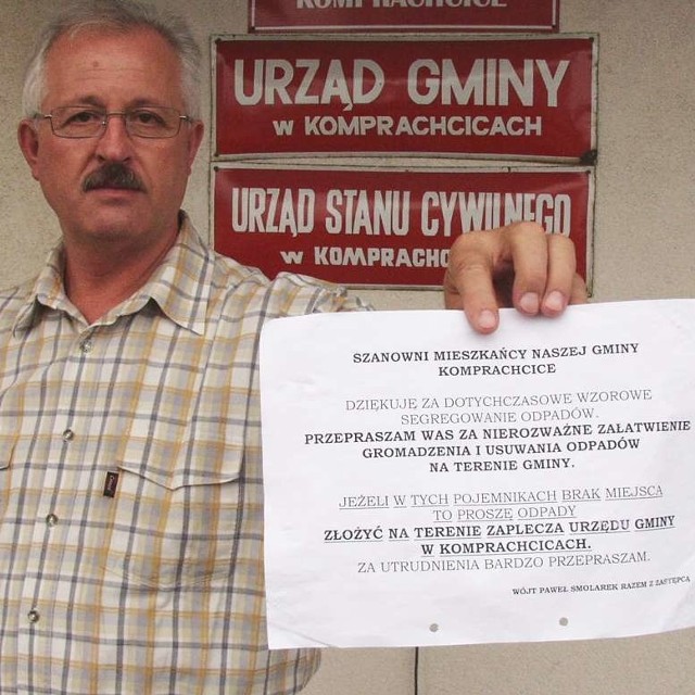 Wójt Smolarek: Takie "ogłoszenia" wisiały na przystankach w Komprachcicach kilka dni. Sprawę zgłaszam na policję.