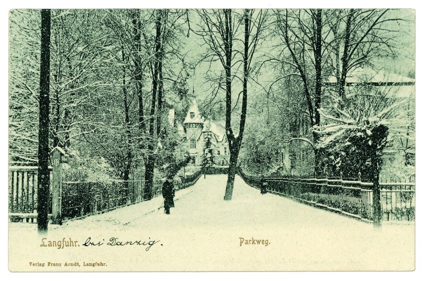 Perspektywa Parkweg (ul. Stanisława Pawłowskiego) w zimowej...