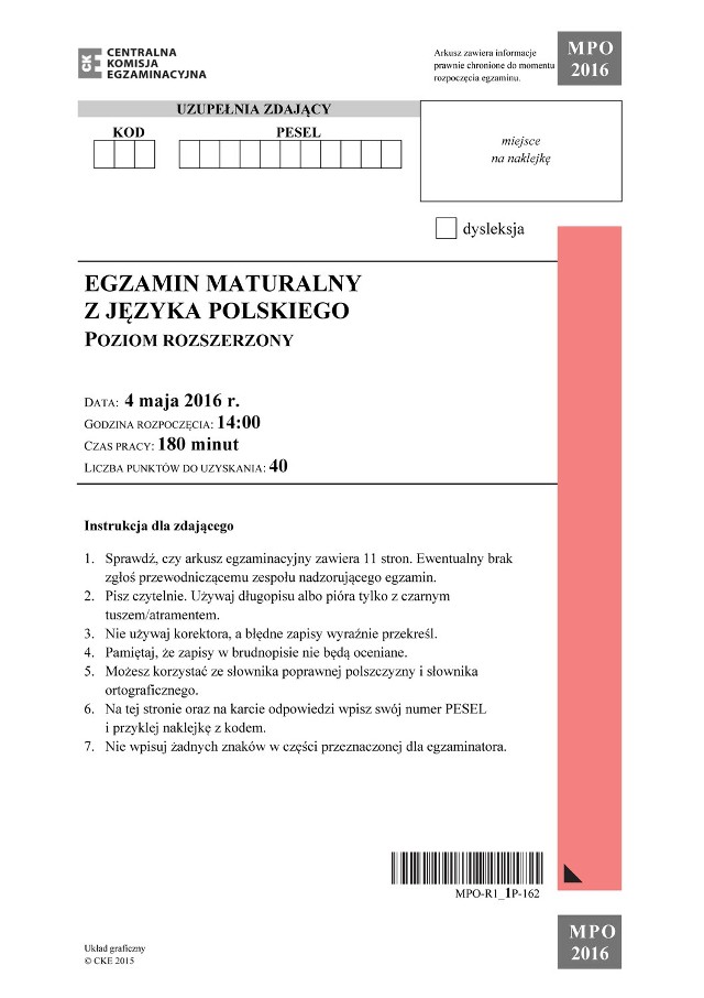 W środę, 5 maja, maturzyści zdawali język polski, także na poziomie rozszerzonym. Zobaczcie arkusze do matury z języka polskiego na poziomie rozszerzonym.