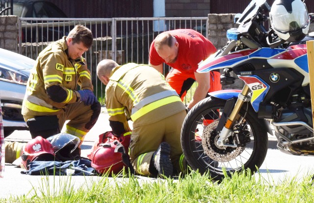 Na ul. Podgórnej w Zielonej Górze doszło do wypadku. Ciężarówka uderzyła w jadącego motocyklistę