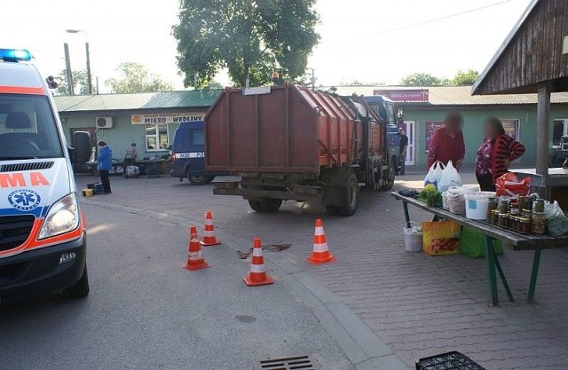 Wypadek na bazarze przy ul. Sejneńskiej w Suwałkach